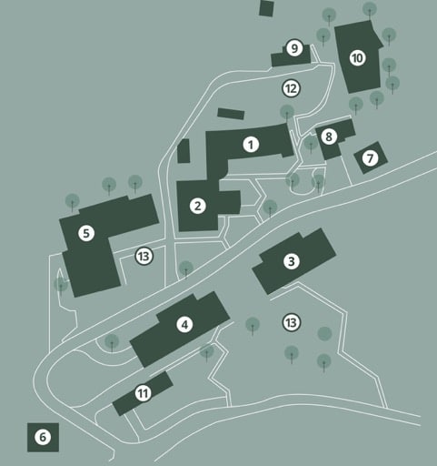 Lageplan der Gebäude Klinik Schönsicht